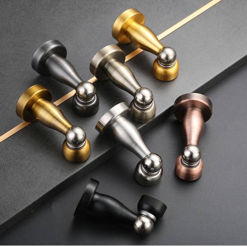 New Stainless Steel Magnetic Door Stopper Sticker Toilet Glass Hidden Door Holders Catch Floor Doorstop Door Hardware