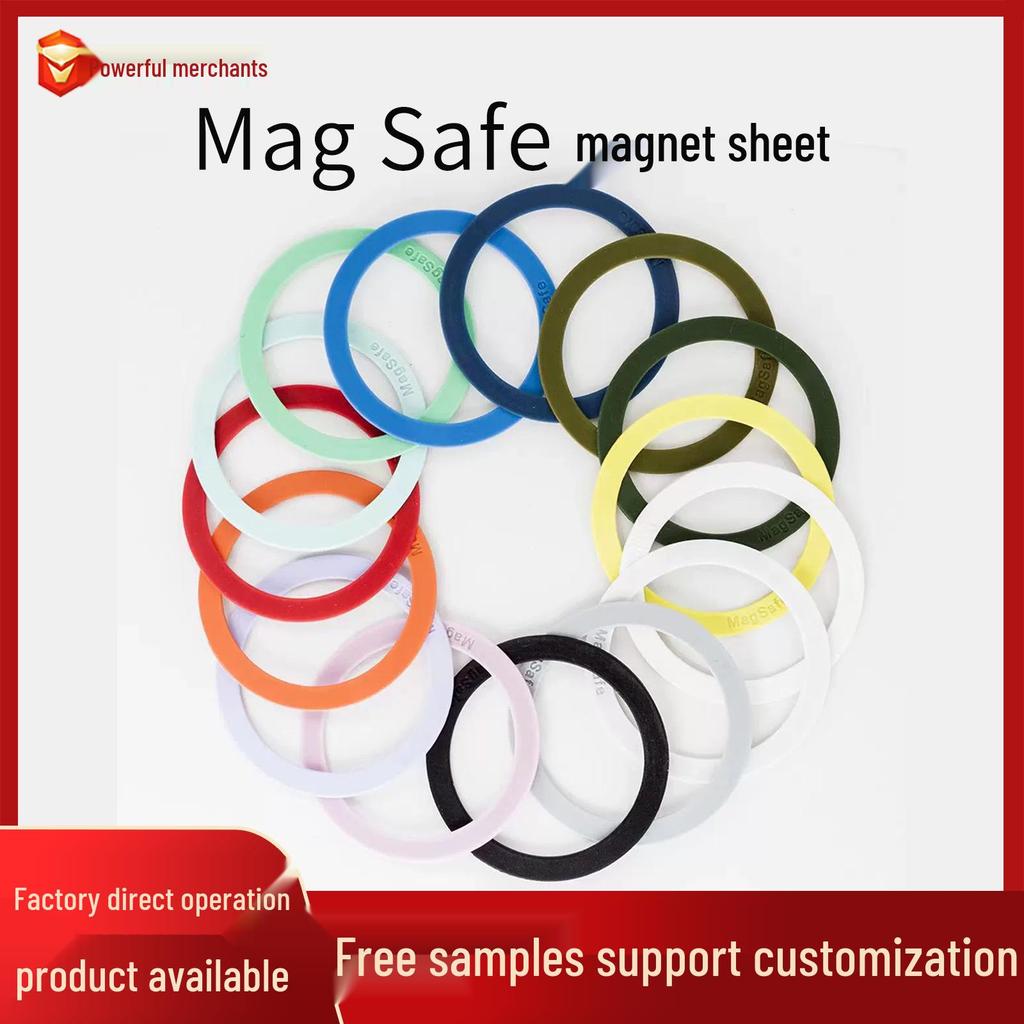 Silicone Magnetic Sheet with Magsafe Wireless Charging Ring for Phone Cases