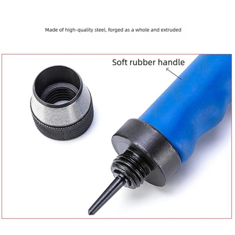 Leather Craft Punch Set 13 Interchangeable Heads High Carbon Steel Construction Ergonomic Grip Hollow Punch Set