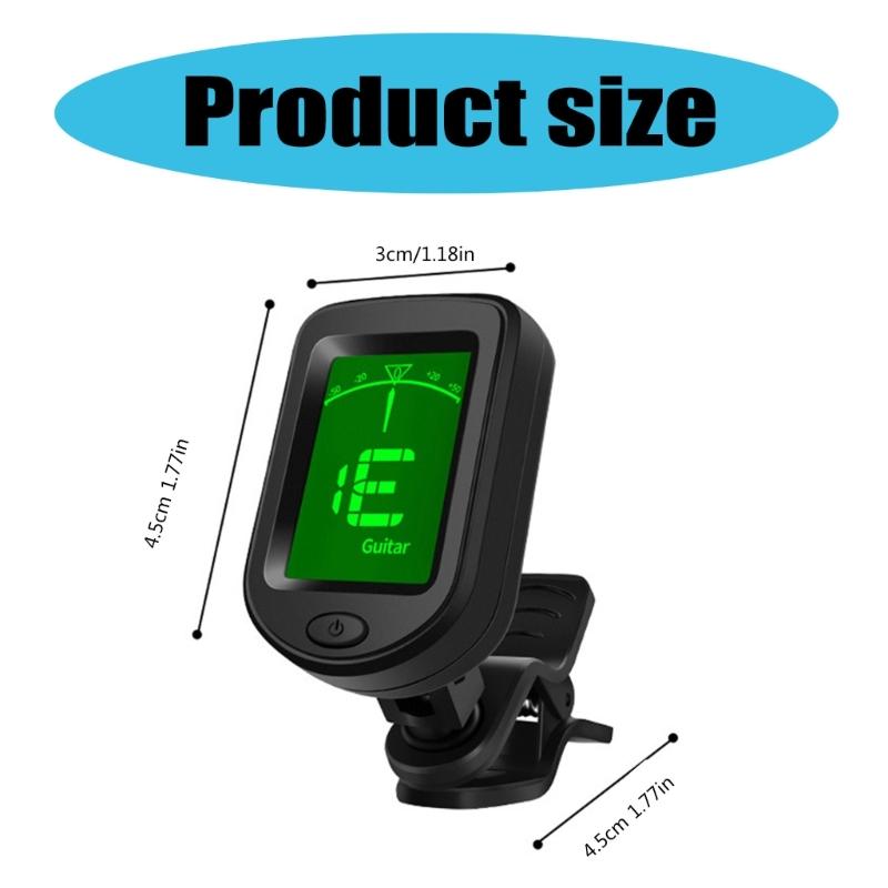 Guitar Tuner Clip On, Digital Electric Tuner with LCD Display, Guitar Metronome