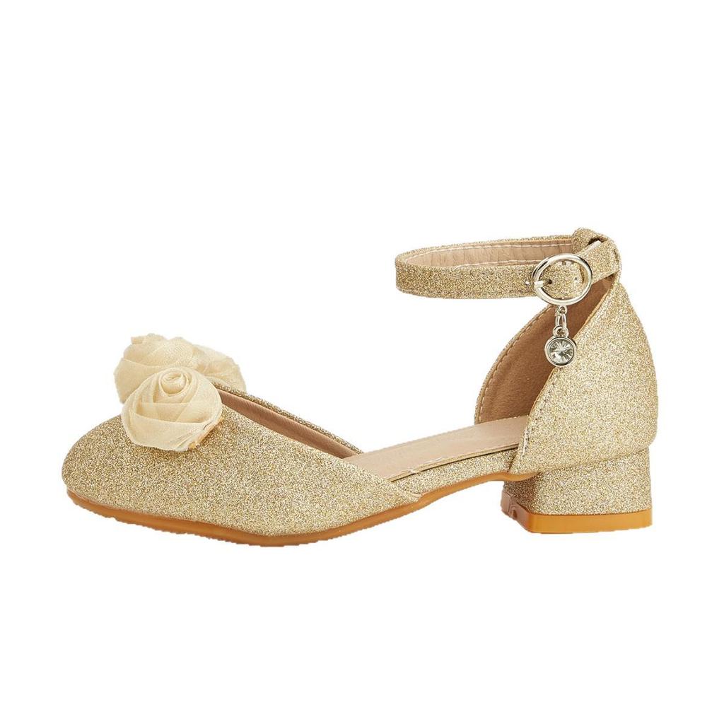 Winter 2025 Fashion High Heels for Young Girls - Versatile Hollow Flower Sandals