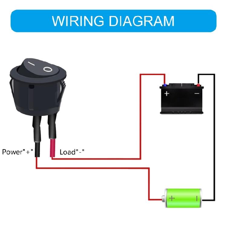 Round Rockers Switch ON Offs 23mm Toggle Switch 12V for Car Marine Boats Trailer Prewired 2 Pin Switch