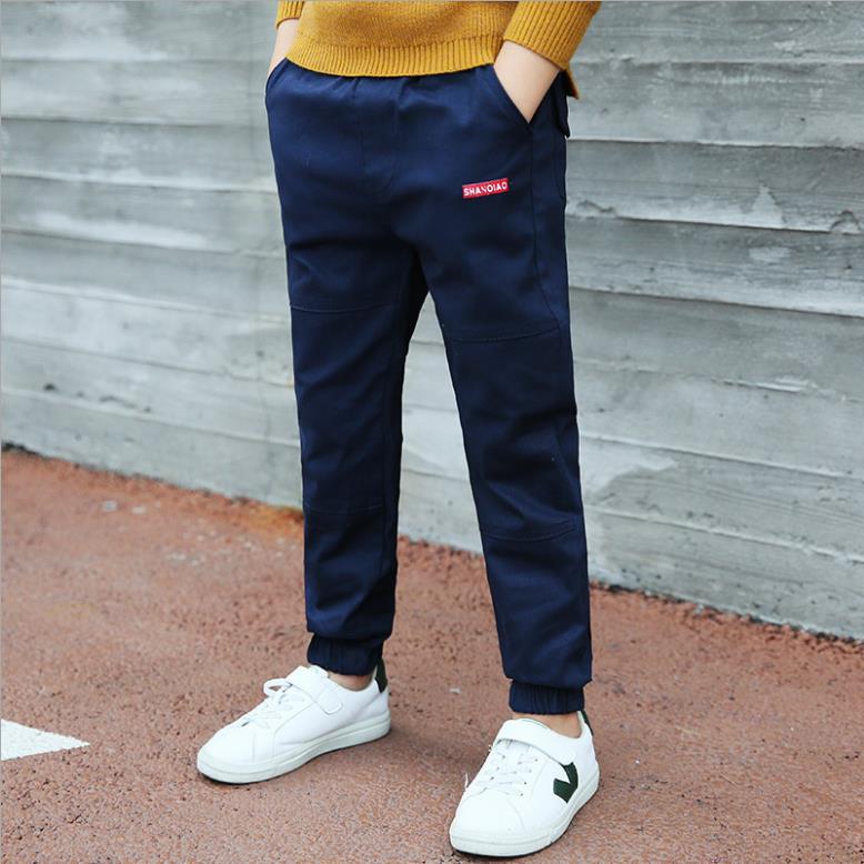 

Новые зауженные брюки для мальчиков весна/осень — стильный корейский дизайн для повседневной носки 150 cm темно-синий