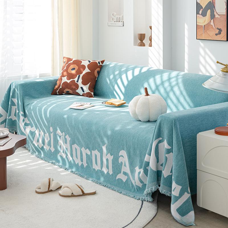 Solid Color Sofa Cover Towel Sofa Transformation Anti-Scratching Sofa Cushion Nordic Modern All-Inclusive Universal Cover Cover Blanket