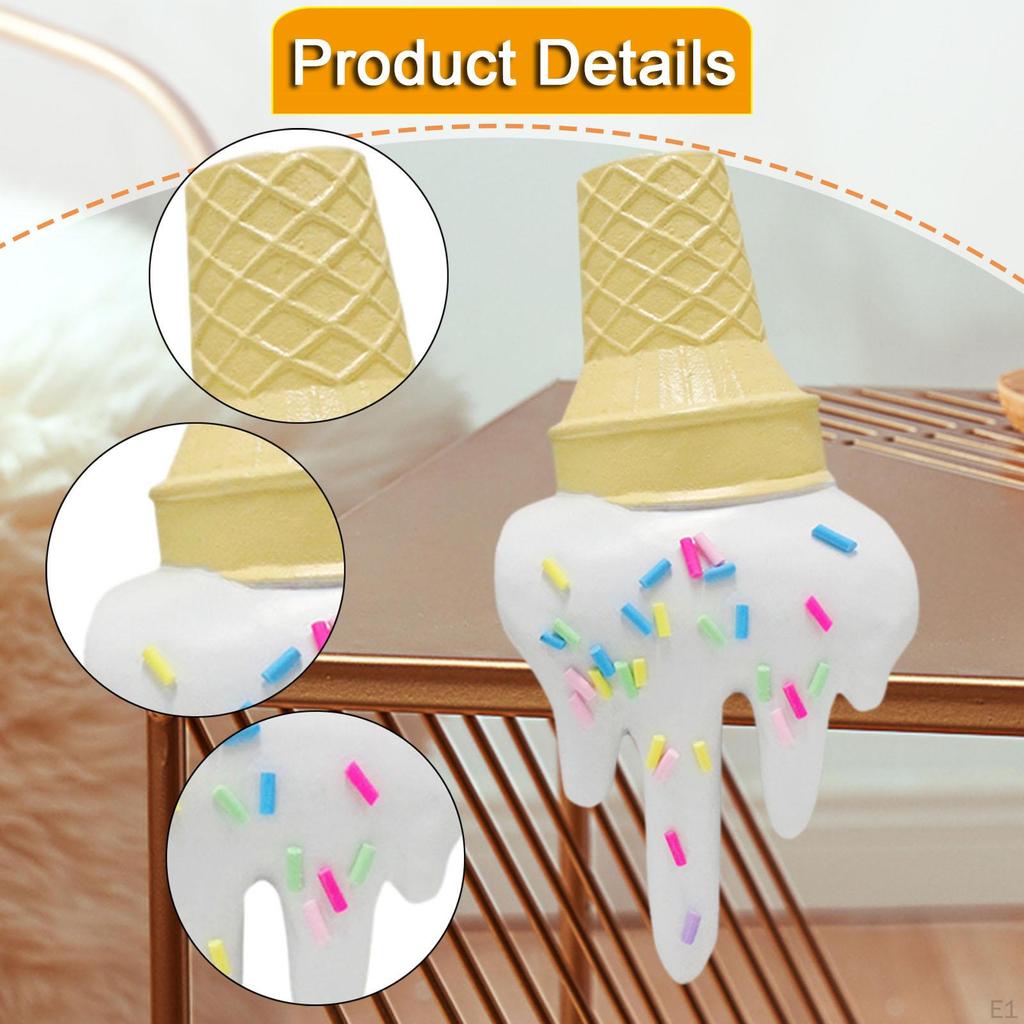Melting Ice Cream Cone Figurine Statue ,Summer Beach Cool Prop Simulated Crafts Creative
