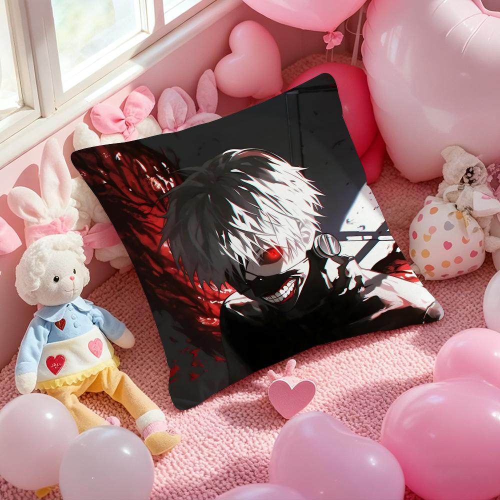 Tokyo G-Ghoul K-Kaneki Ken Cushion Cover Pattern Printed Pillowcase for Living Room Sofa Cushion Cover & Bedroom Decor