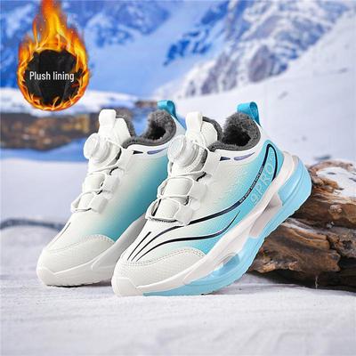 2025 Winter Waterproof Plus Velvet Boys' Cotton Shoes - Lightweight, Soft Sole, Casual Student Running Shoes