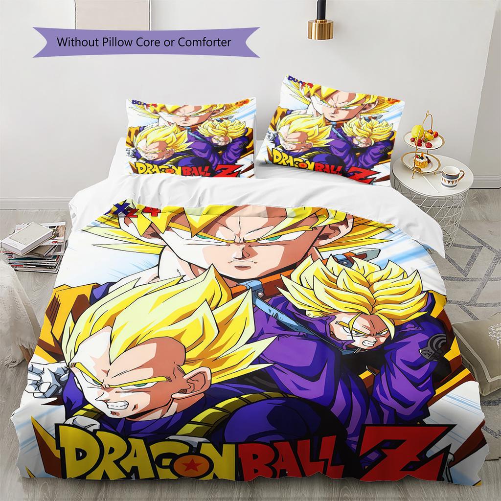 Dragon Ball All-Season Bedding Set HD Print Duvet Cover with Pillowcases Soft Durable for Bedroom