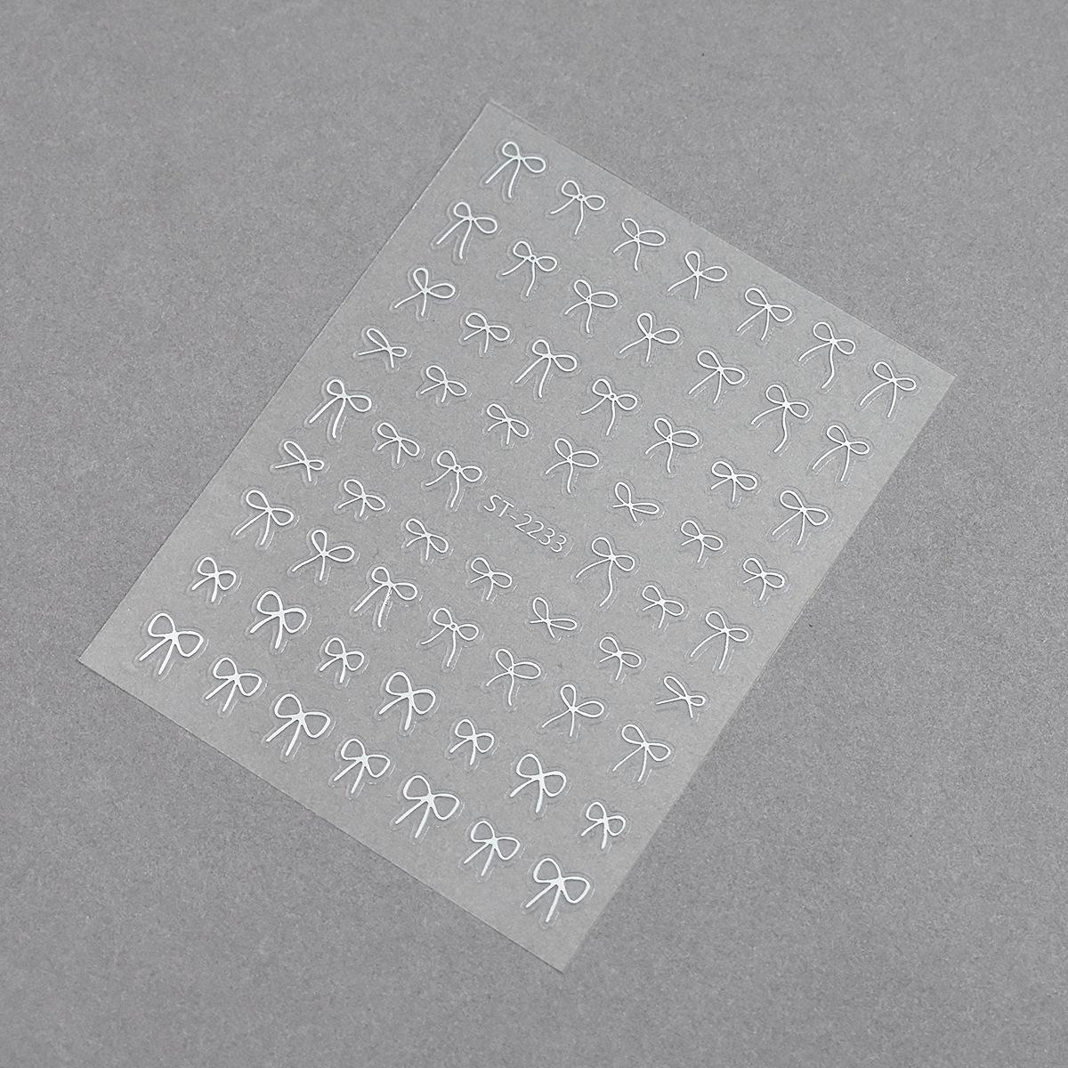 

3D наклейки для ногтей в виде бантиков черного, белого, золотого, серебристого, красного цветов - самоклеящиеся наклейки для декора ногтей