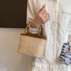 Weaving Bag Summer New Bamboo Handle Tote Straw Bag Niche Simple Shoulder Crossbody Bucket Bag Women's Bag