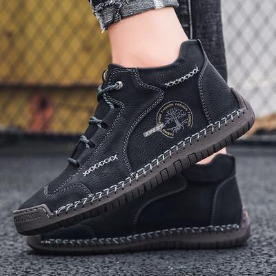 Winter Men Ankle Boots Classic Man Leather Casual Shoes Outdoor Lightweight Handmade Walking Sneakers Comfortable Work Boots