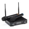 12V 0-280mV 2 Channel New UHF Professional Dual Wireless Microphone System Kits Cordless Handheld Mic Long Range for Karaoke Speech