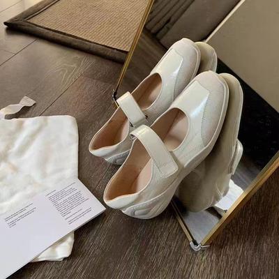 Soft Sole New Velcro New Shoes Women's Spring and Autumn New Functional Wind Casual Little White Shoes Single Shoes Silver White