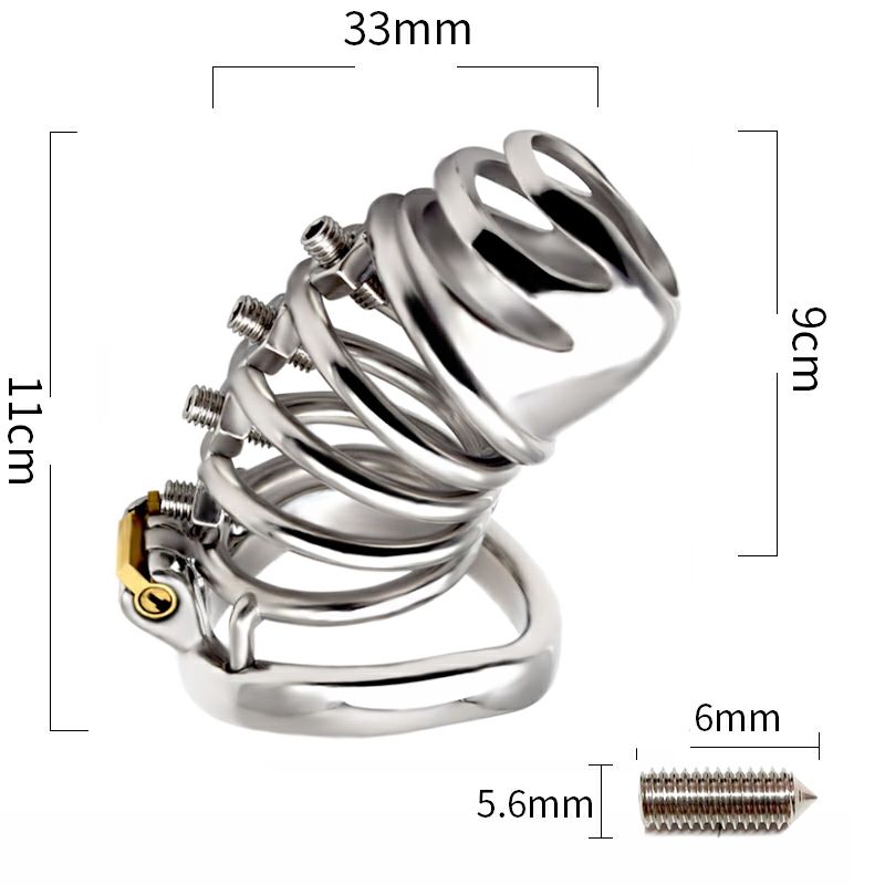 Stainless Steel Chastity Lock with Screws for Male CB, SM Erotic Urethral Lock, Metal Confinement Lock, JJ Cage, Tease Sex Toys