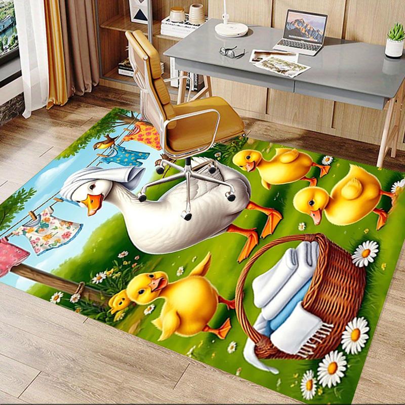 1PC Mother Goose Ducklings Non-Slip Floor Carpet Compatible for Office&Living Room&Bedroom&Dining room - Flat - Weave Machine-S0351