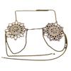 European And American Sexy Sunflower Rhinestone Body Chain, Personalized Nightclub Diamond-Encrusted Bra Thong Set Accessories
