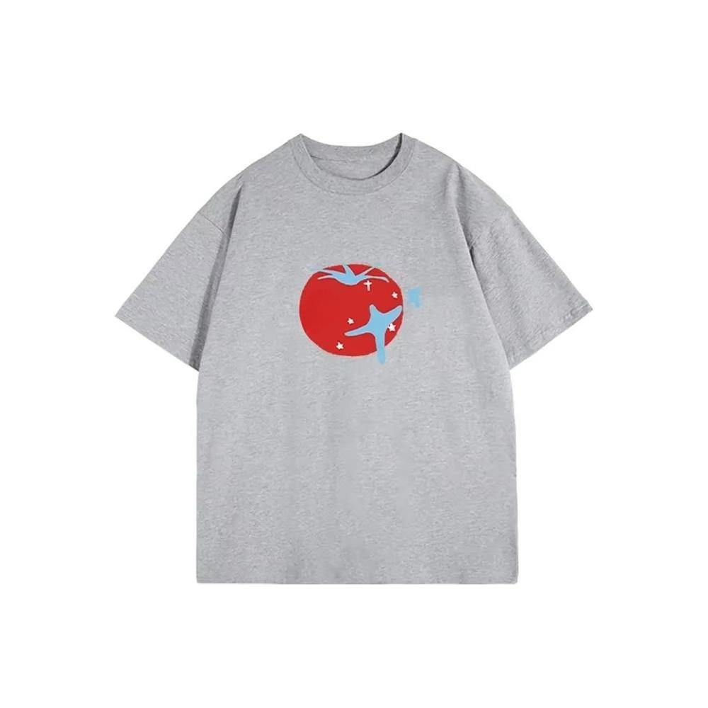 New Styles Aesthetic Tomato Printed T-shirt Casual Fashion Vintage Graphic Cute Women's Tops Clothes Autumn and winter innerwear