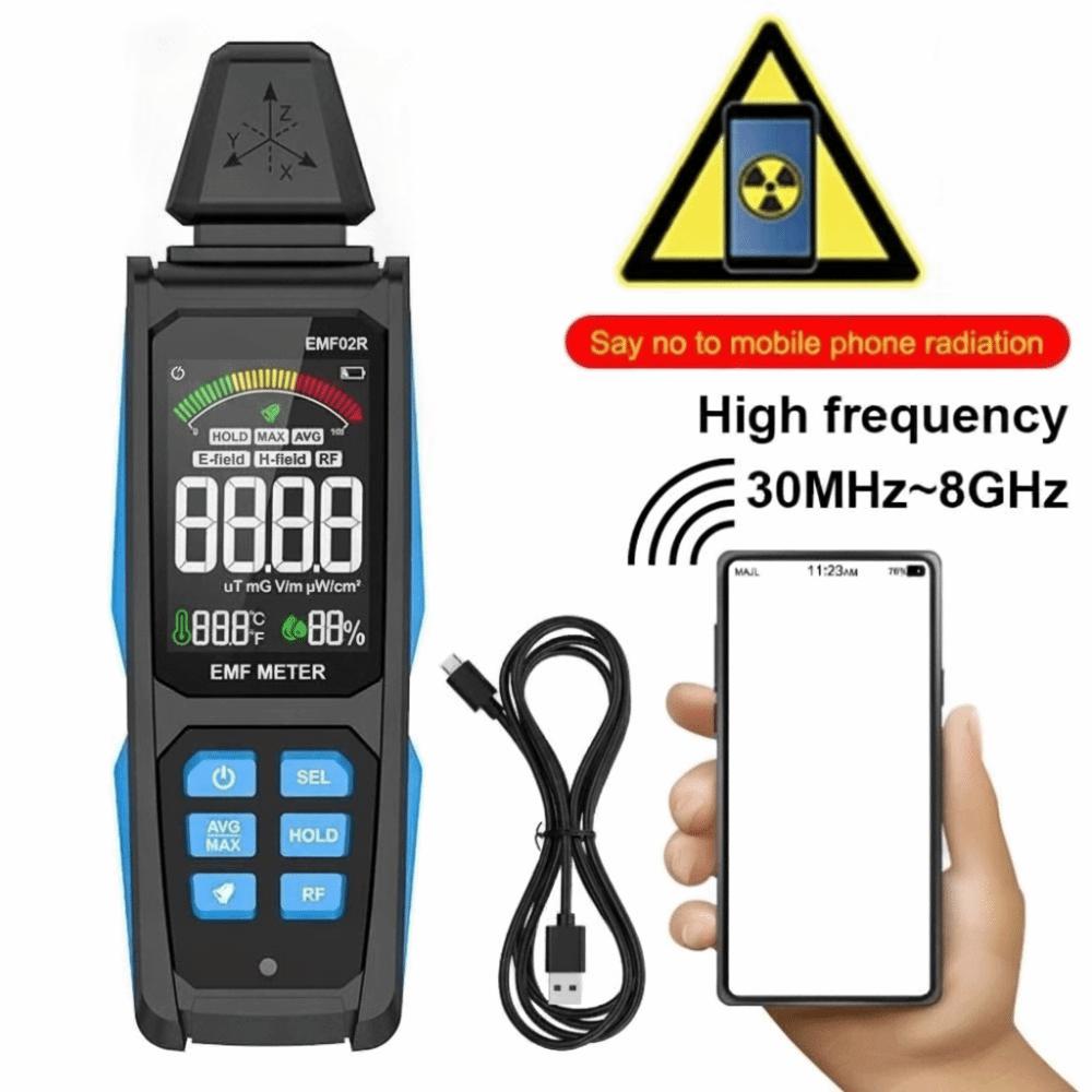 High Precision Electromagnetic Field Radiation Tester 30Mhz-8GHz EMF Gauss Meter Household