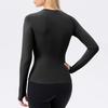 Frauen Yoga Tragen Langarm Cool Atmungsaktiv Sport T-shirt Laufen Fitness Top Anti-ultraviolett