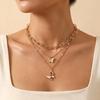 Elegant Three-Layer Butterfly Necklace for Women - High-End Retro Cold Style Hollow Clavicle Chain