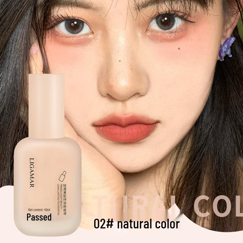 Lijima Long-Lasting Lightweight Foundation: Brightening, Moisturizing, Oil-Control, and Natural Fit. 40ml