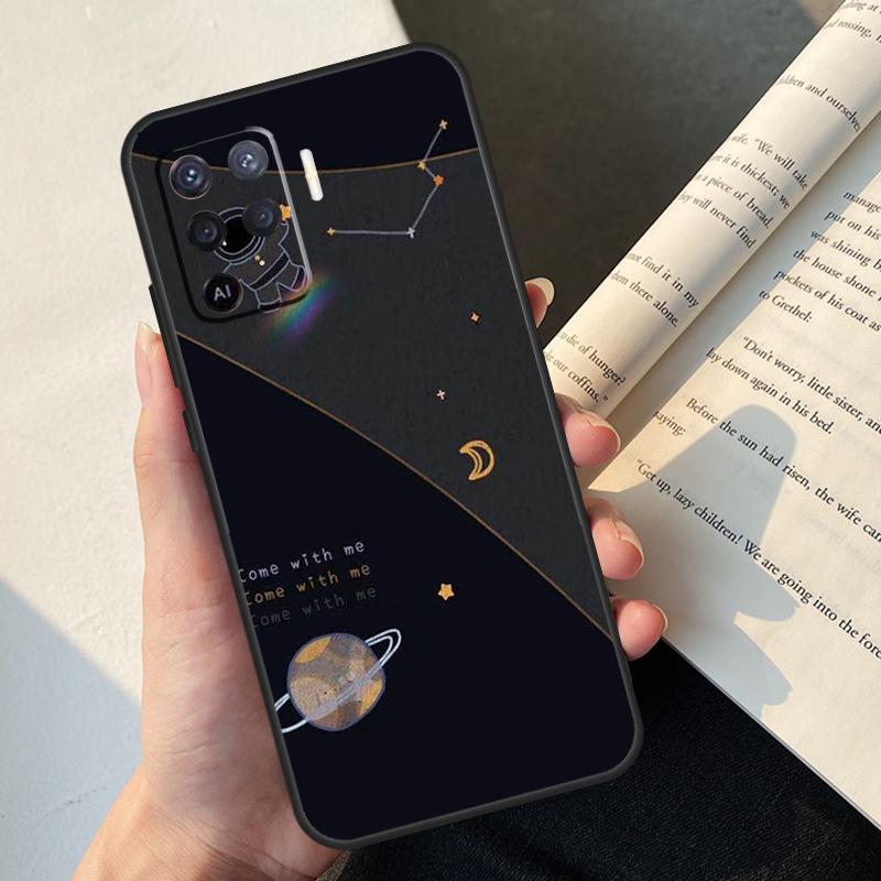 Astronaut Spaceship Case For Oppo A80 A60 A40 A78 A38 A18 A98 A58 A96 A76 A16 A94 A74 A54 A15 A17 A57 A77 A5 Pro