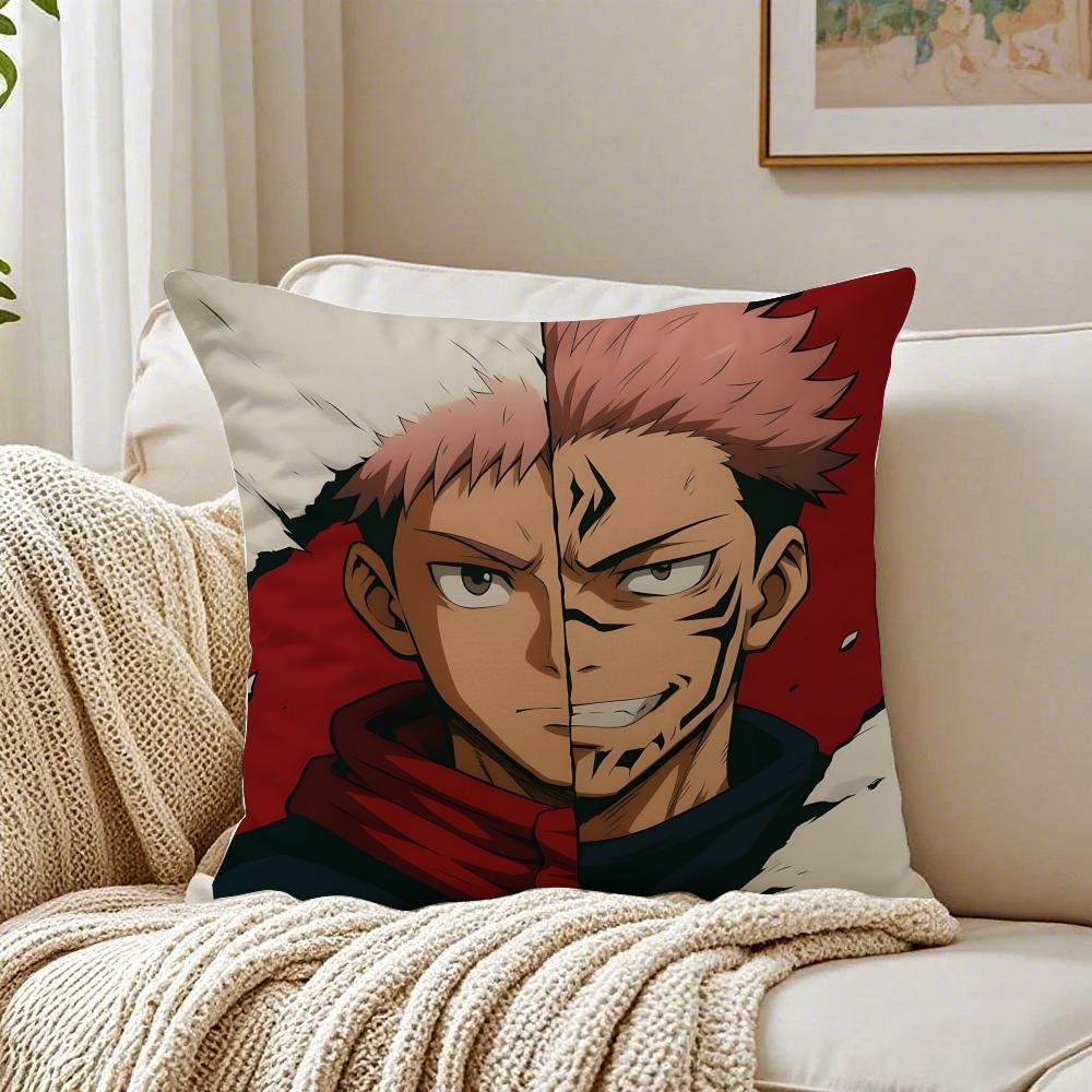 anime intense JJujutsu KKaisen Cushion Cover Pillowcase Antidustmite living Room Sofa Decor Cushion Room