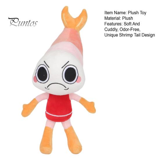 Shrimpo Plush Toy for Kids Animal Figure Pillow Cuddly Companion Gift for Kids Fans Birthday Christmas Short Plush Home Decor
