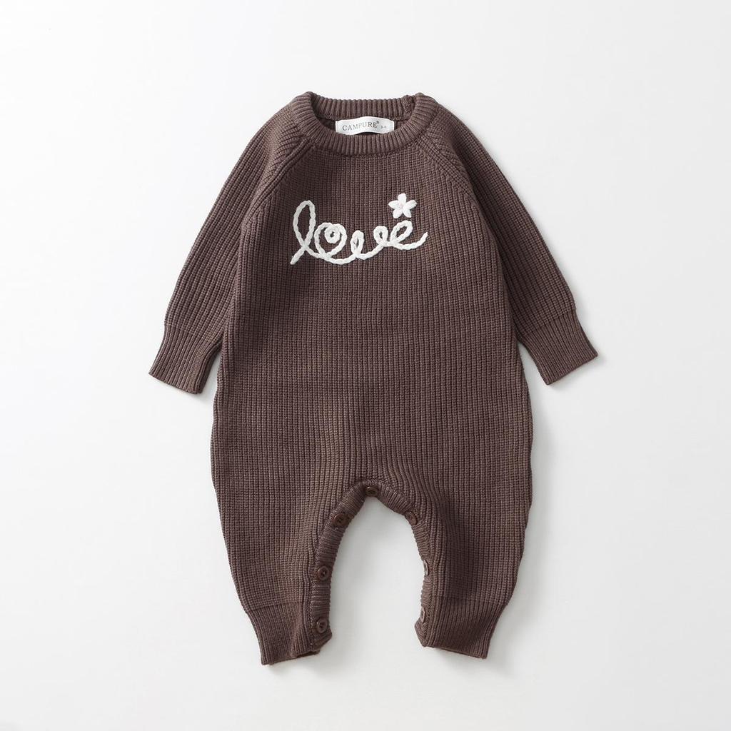 Jungen Frühling & Herbst Strick-Strampler - Roter Baby-Strampler & Pullover Set