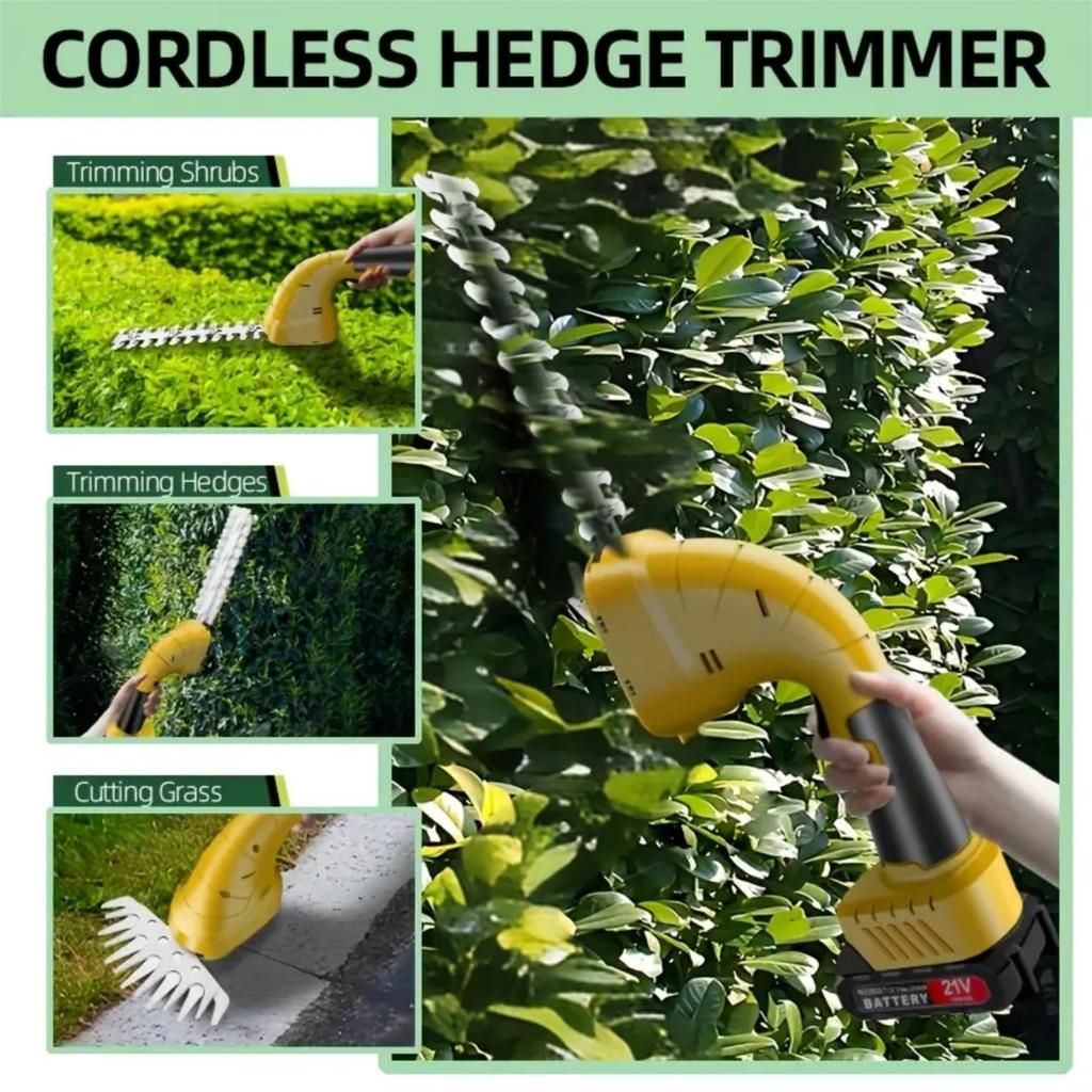 21V Electric Pruners, 2-in-1 Cordless Shrub