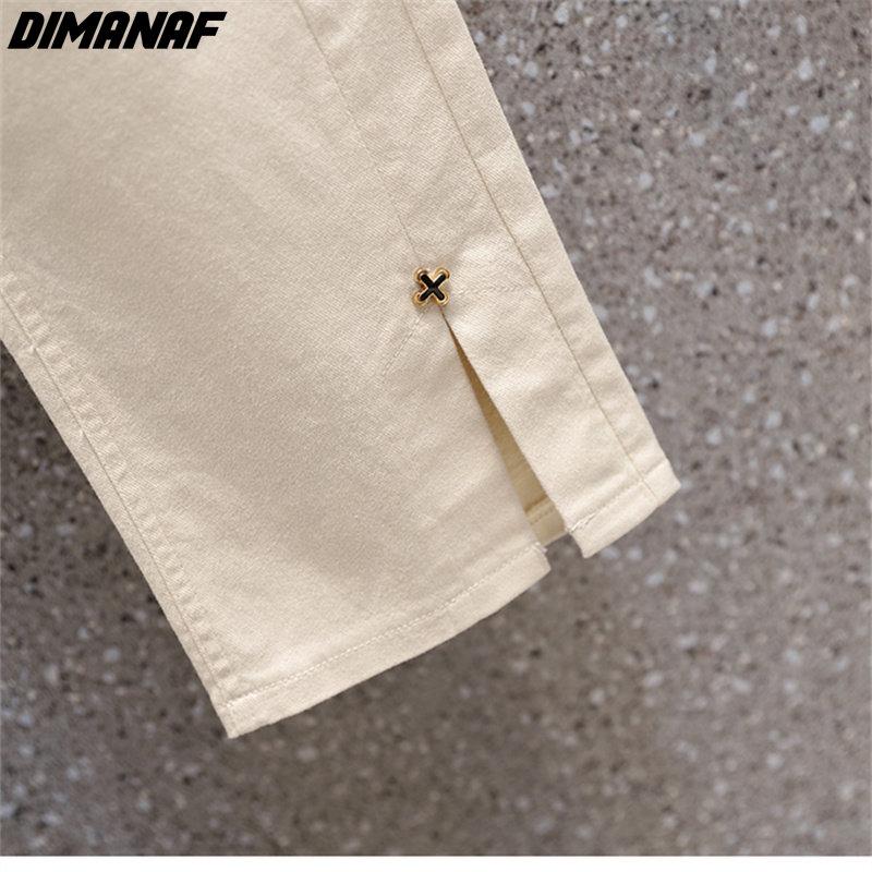 DIMANAF 2023 Plus Size Jar Dámske Elastické nohavice Patchwork Voľné Dámske nohavice Nohavice 5XL Čiernobiele