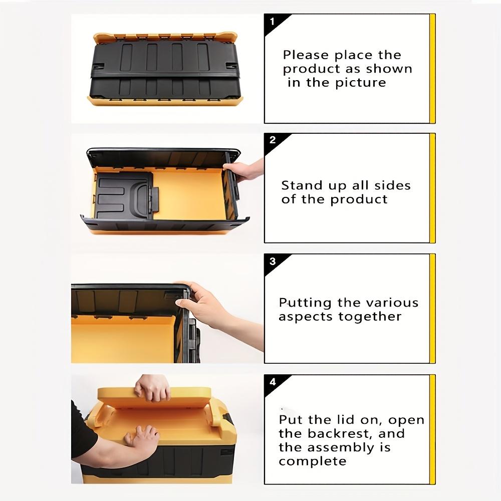 Faltbarer Outdoor-Stauraumhocker mit ergonomischer Rückenlehne, tragbarer leichter Camping- und Angelstuhl für Wandern, Reisen und Autocamping