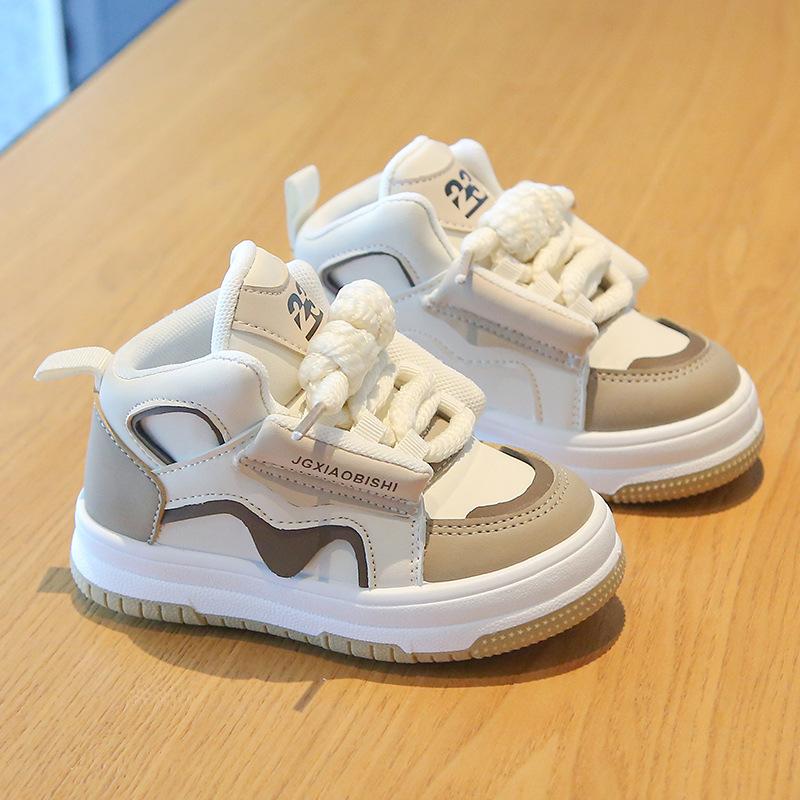 Kindersportschuhe 2025 Frühling und Herbst Jungen Freizeitschuhe High-Top Mädchen Brotschuhe Dopamin Baby Papa Schuhe