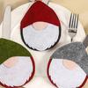 Xmas Tableware Bag Useful Delicate Lightweight Xmas Tableware Bag Cartoon Faceless Doll-Shaped Cutlery Cover Bag Christmas Tableware Holder