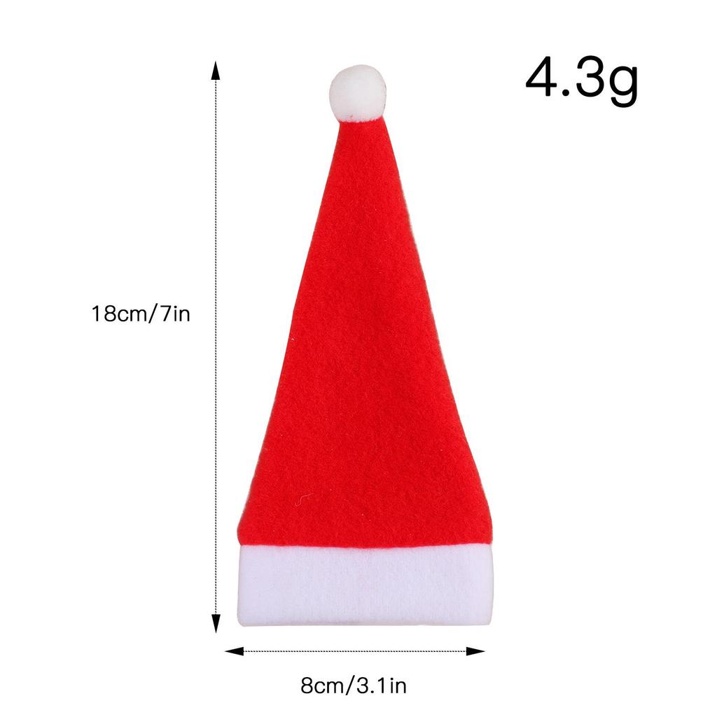 Qiao Ding Christmas Mini Hat & Knife Fork Set: Brushed Cloth Decor for Home, Wine Bottle Cover