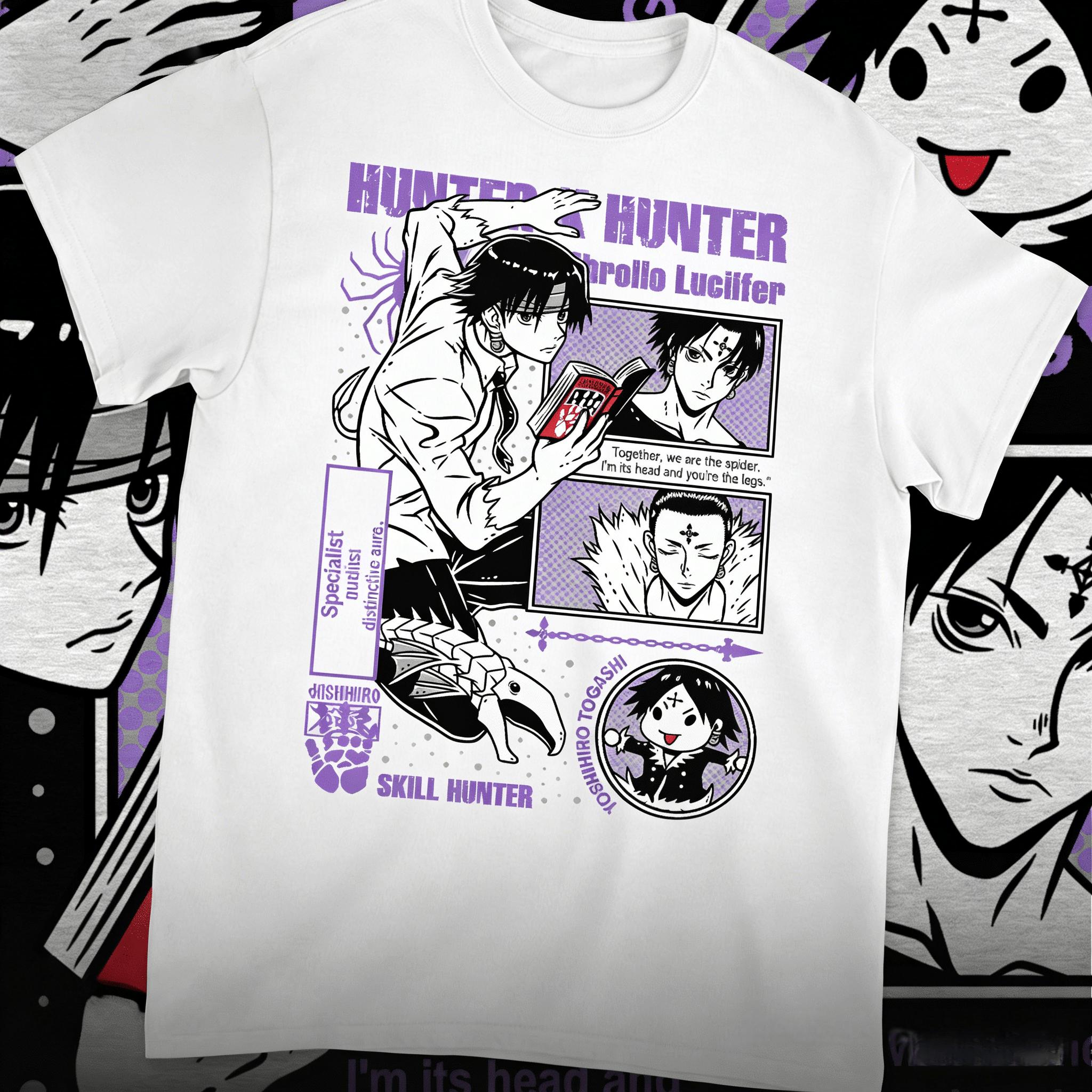 

Hunter x Hunter Chrollo Graphic Unisex TShirt Oversized 100 Cotton Unisex ONeck Short Sleeve Y2k Women Popular Streetwear Tee 3XL