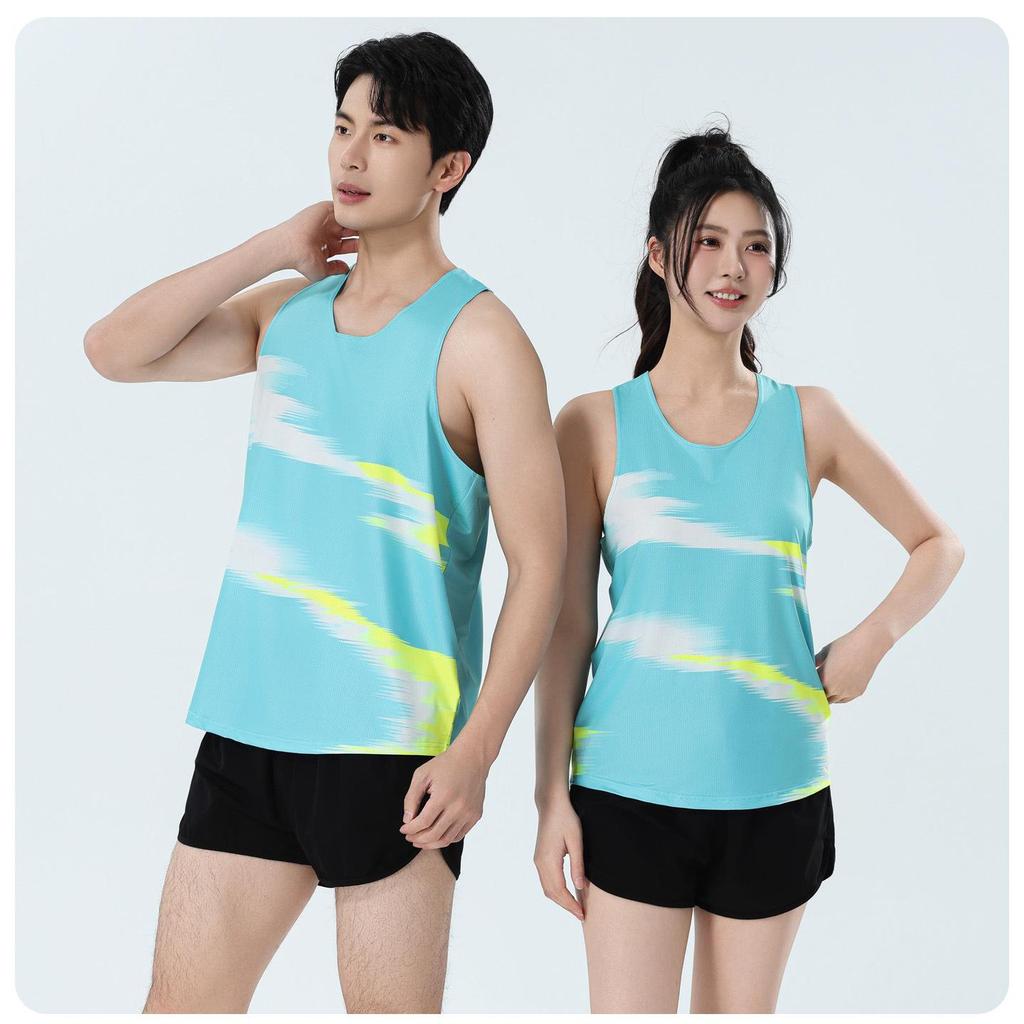 Men's Quick-Dry Track and Field Training Vest and Shorts Set for Marathon & Physical Education Competition