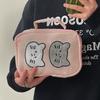 Ins Cute Cartoon Cat Cosmetic Bag Makeup Organizer Female Large Capacity Portable Wash Bag with Net Pocket Cosmetic Storage Bag