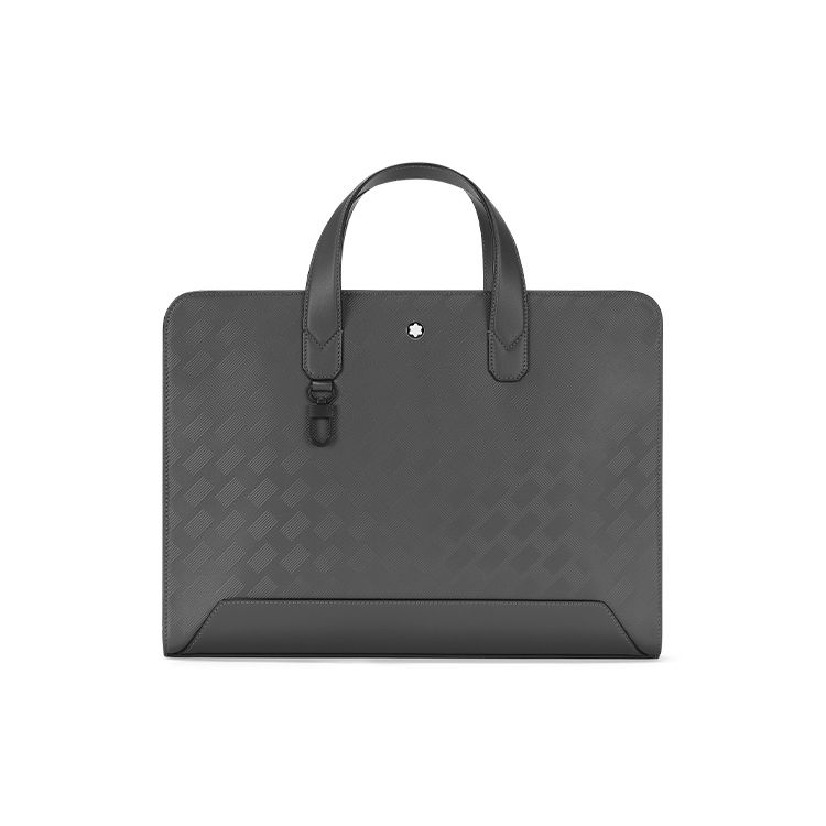 

Montblanc Style 3.0 Series Hexagonal White Star Logo Zipper Closure Leather Handheld Shoulder Crossbody Briefcase Men Briefcase Elegant-Gray 130245 Shopping Bag Set(Basic Set+Shopping Bag)