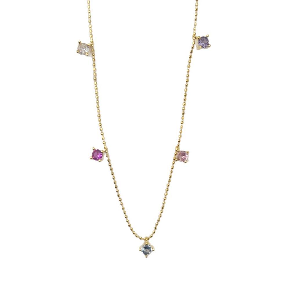 Years Aurora Rainbow Necklace Women'S Summer Sweet Dopamine Flash Diamond Pendant Premium Sense Clavicle Chain
