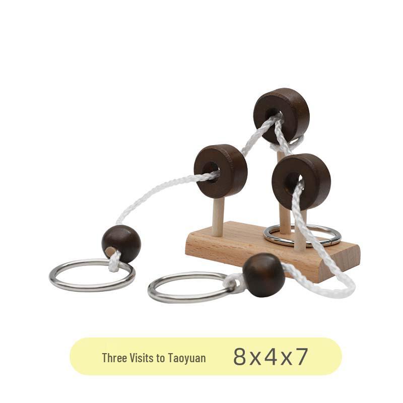 Classic Wooden Magic Ring Escape Puzzle Toy – Brain Teaser & Intelligence Game