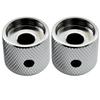 Musiclily Pro Steel Abalone Dome Universal Fitting for Electric Chrome of 1/4" Knobs, Side-Threaded, Guitar/Bass, (Set 2)