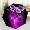 Glowing Purple Butterfly Wall Stickers, Sparkly Home Decor Art DecalsUmbrella, Cute Umbrella with Cute Design, Portable 3-Fold Compact Umbrella for Me