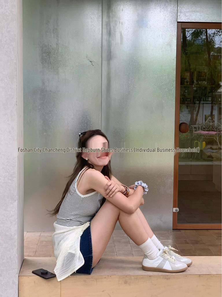 Maison Margiela MM6 Klasyczne Retro Białe Skórzane Buty Treningowe