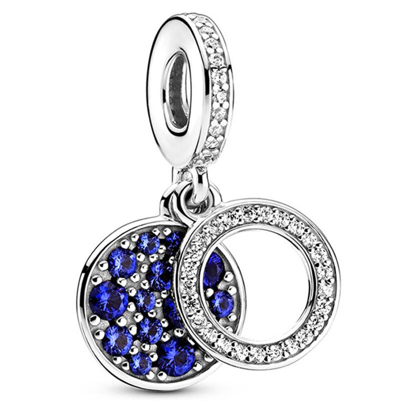 Silver Plated Blue Starry Sky Pendant Alloy Set Star Earth Bead Bracelet & Necklace DIY Jewelry Accessories Series