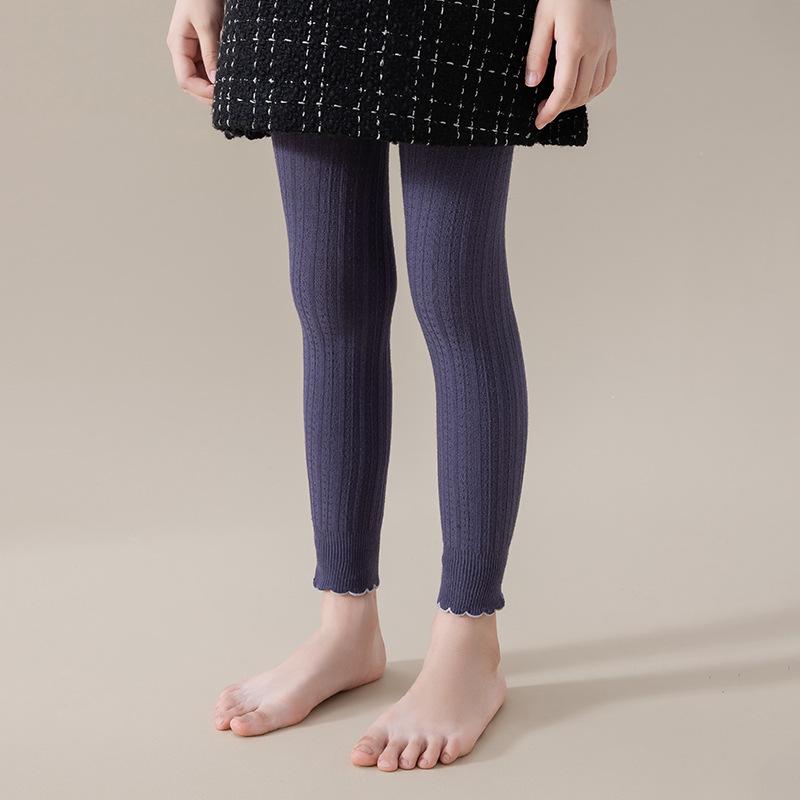 

Детские леггинсы для девочек весна осень вязание ребристые детские колготки для девочек мода 0-12лет студенческие спортивные детские колготки L(5-8y) фиолетовый