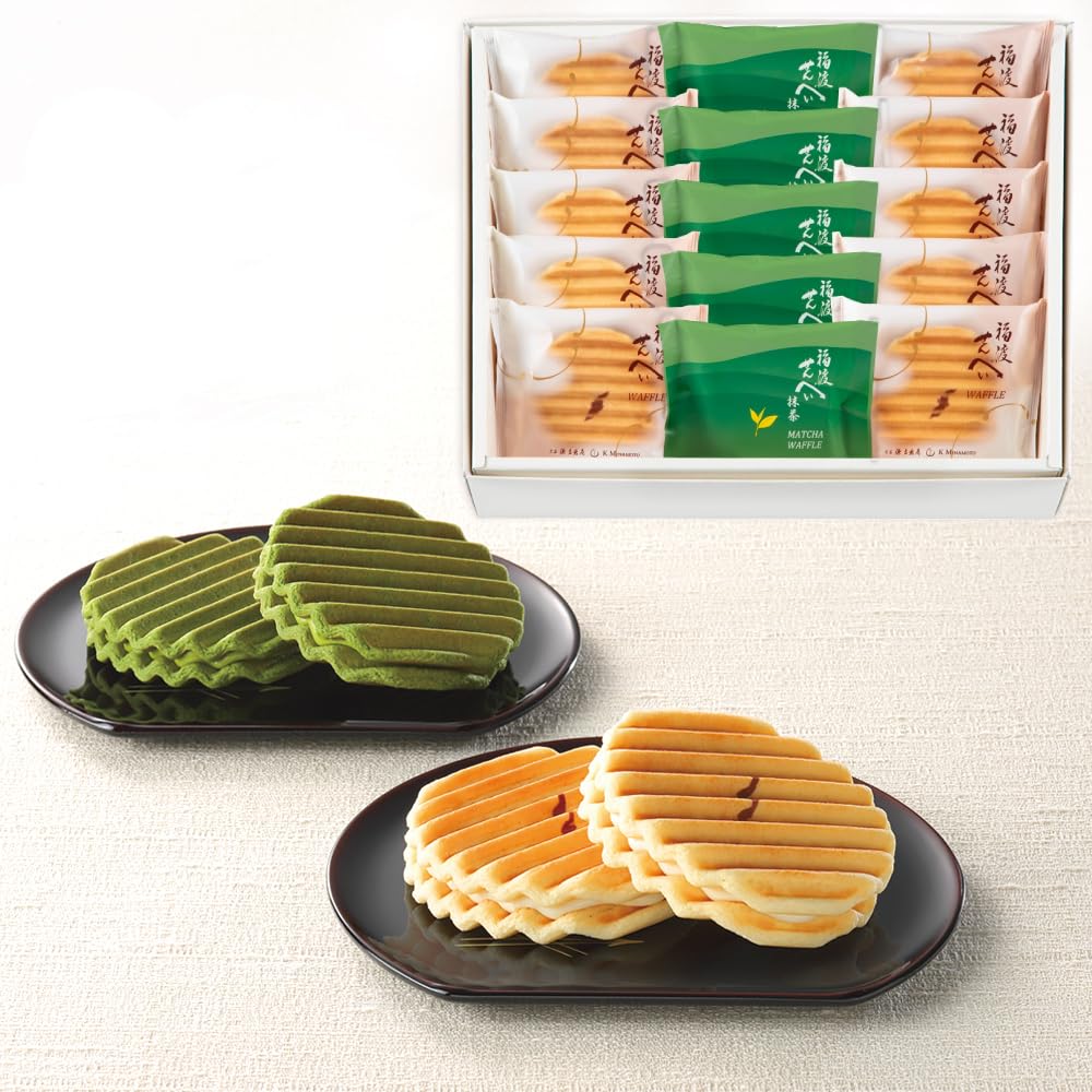 

Soke Minamoto Kitchoan Fukuwatari Rice Crackers Matcha 15 pieces Assortment, (Gift, Sweets, Souvenir)