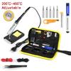 15PCS 60W Electric Soldering Iron Welding Tool Kit Europlug 200-450° Soldering Iron Set Afjustable Temperature Black Blue