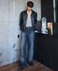 Draw Fit Russell Textured Single Leather Jacket [Black]