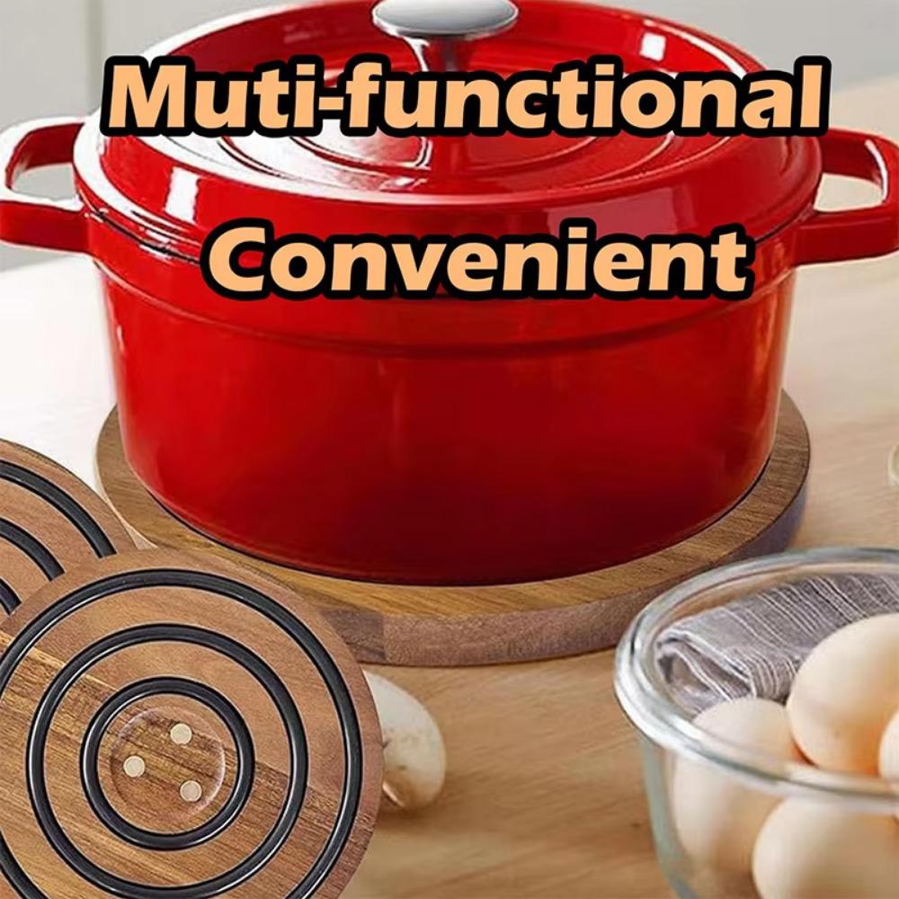 Easy To Clean Anti-scalding Pot Mat Unique Restaurant Pot Mats Wooden Magnetic Pot Mats  Hot Dishes